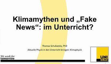 Online-Fortbildung für Lehrkräfte zu Klimaphysik 